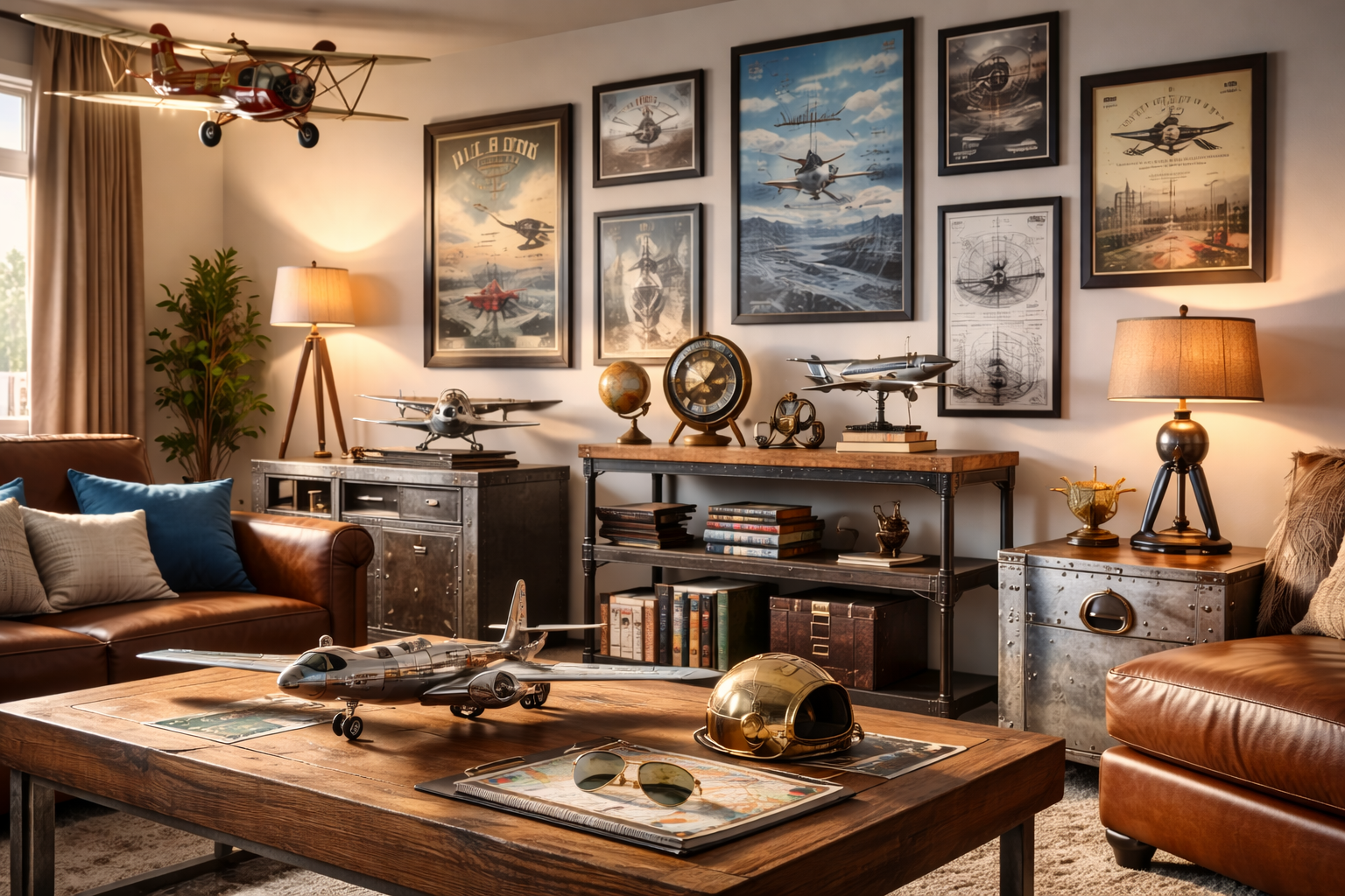 ROM Avion D'Ornement Modèle D'Avion Rétro Artisanat Biplan Vintage