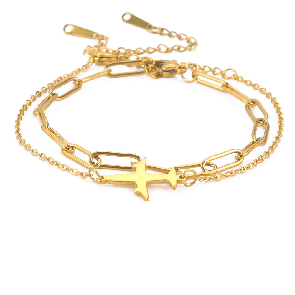 Bracelet Avion Chaîne Or