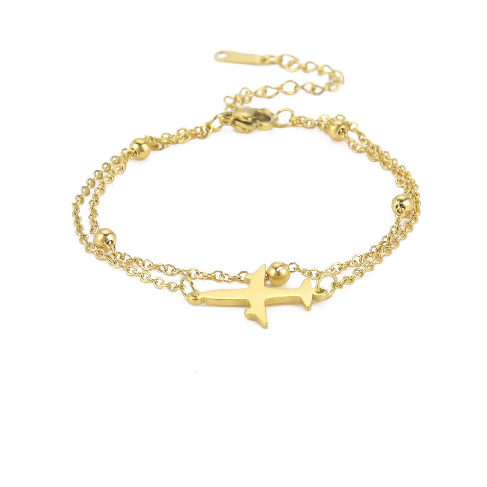 Bracelet Avion Couleur Or
