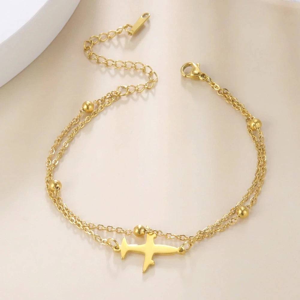 Bracelet Avion Couleur Or