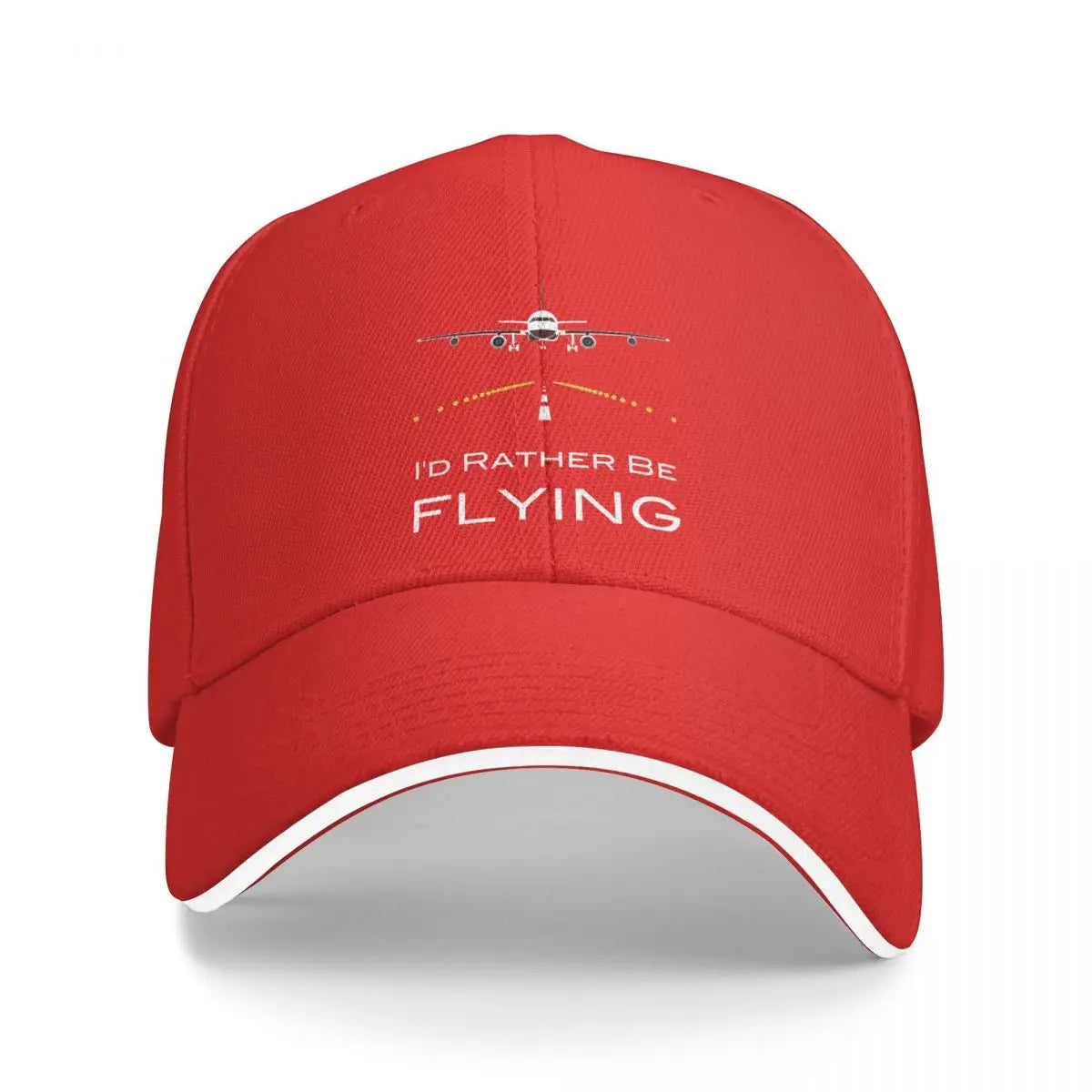 Casquette Aviation Rather Be Flying rouge