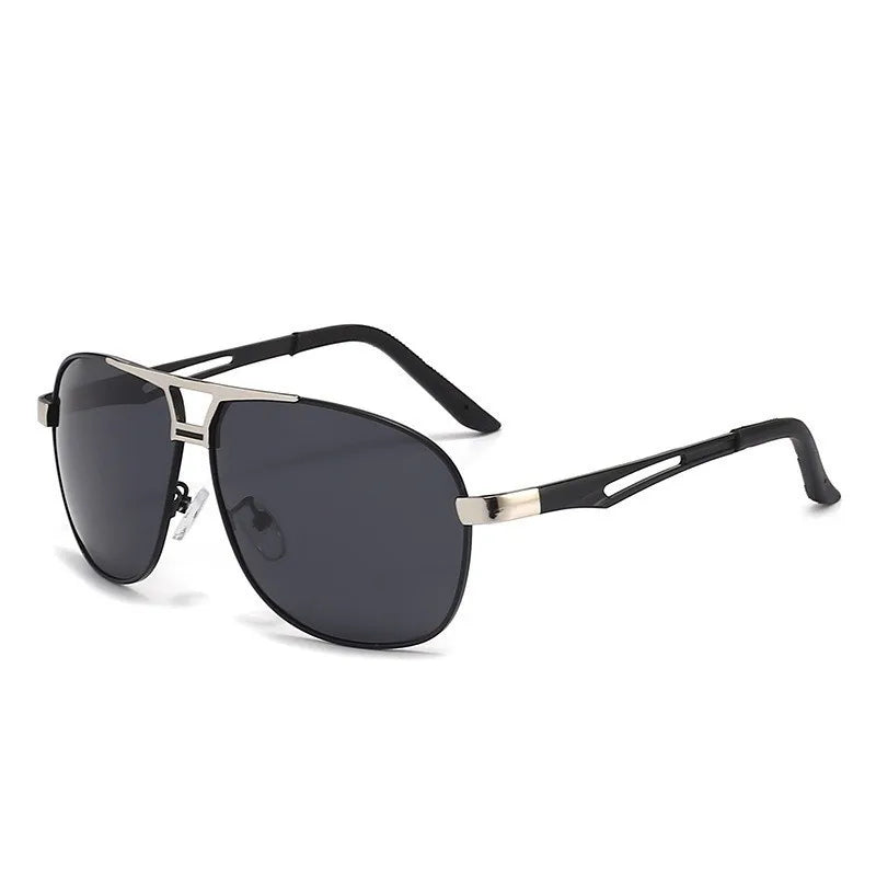 Lunettes aviateur noire et argentee