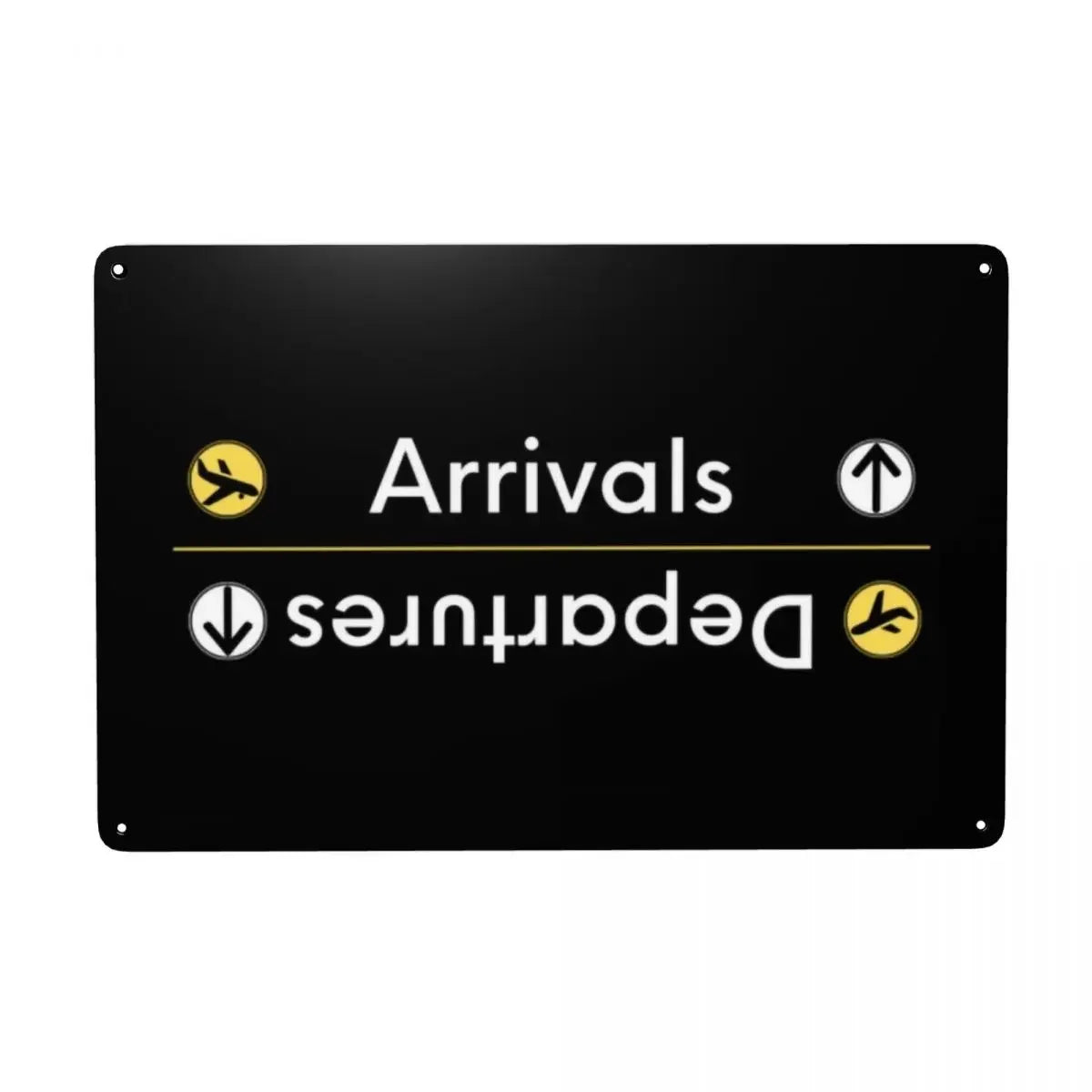 Poster métallique Arrivals Departures