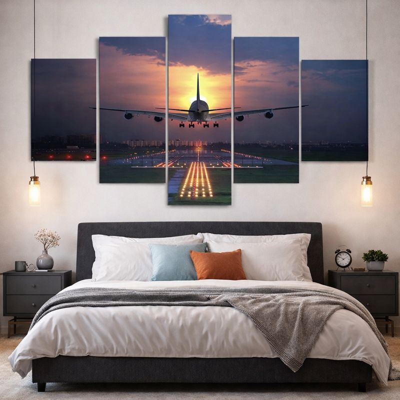 Toile avion coucher du soleil