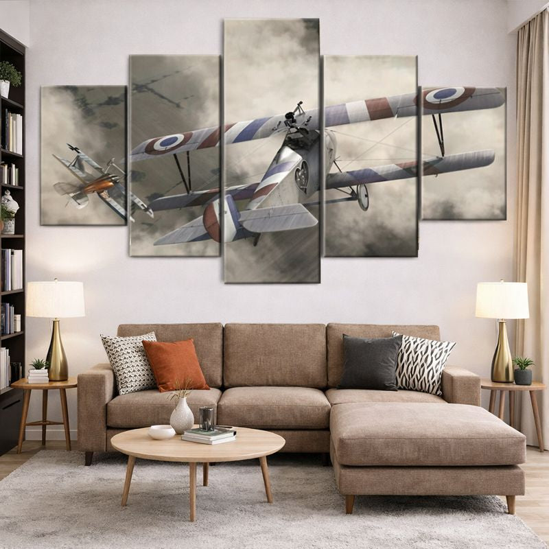 Toile murale avion ancien