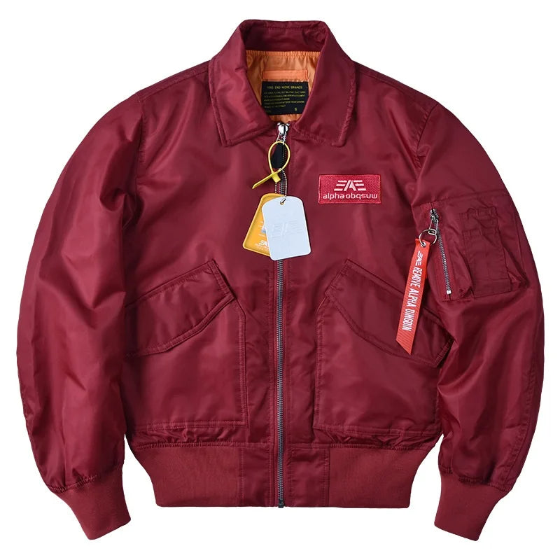 Veste pilote militaire bordeaux