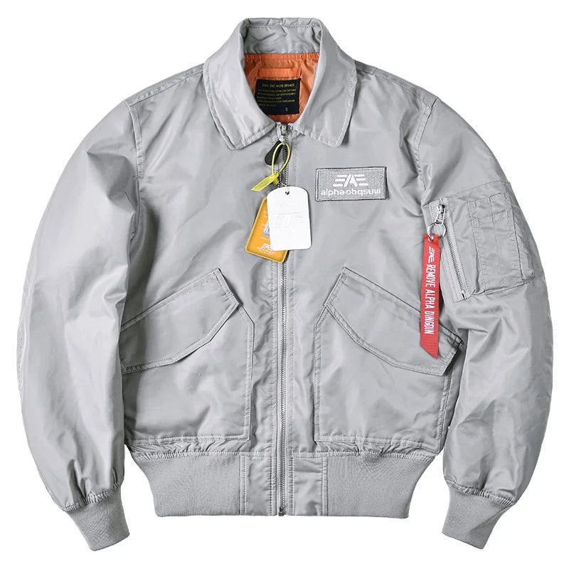 Veste pilote militaire grise