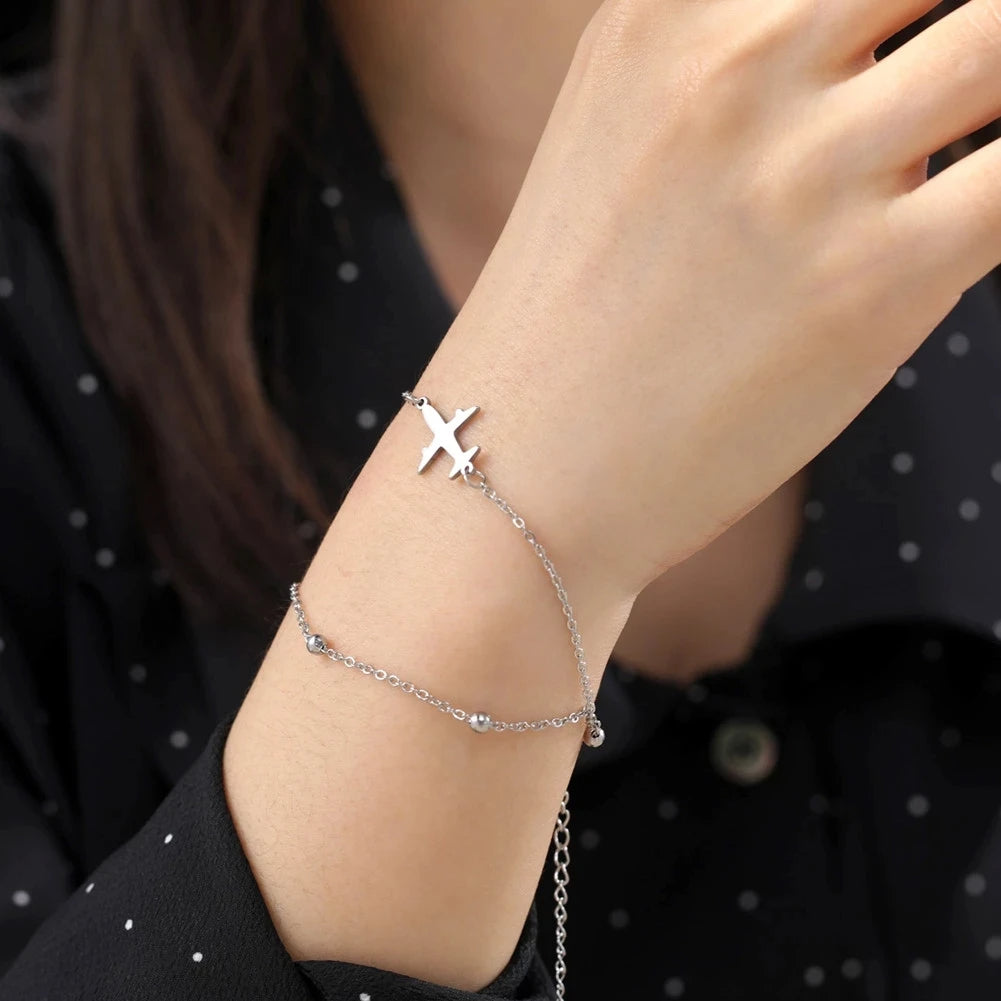 Bracelet Avion Couleur Argent