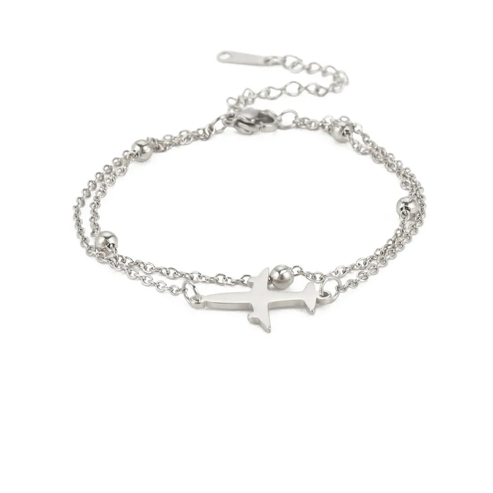 Bracelet Avion Couleur Argent