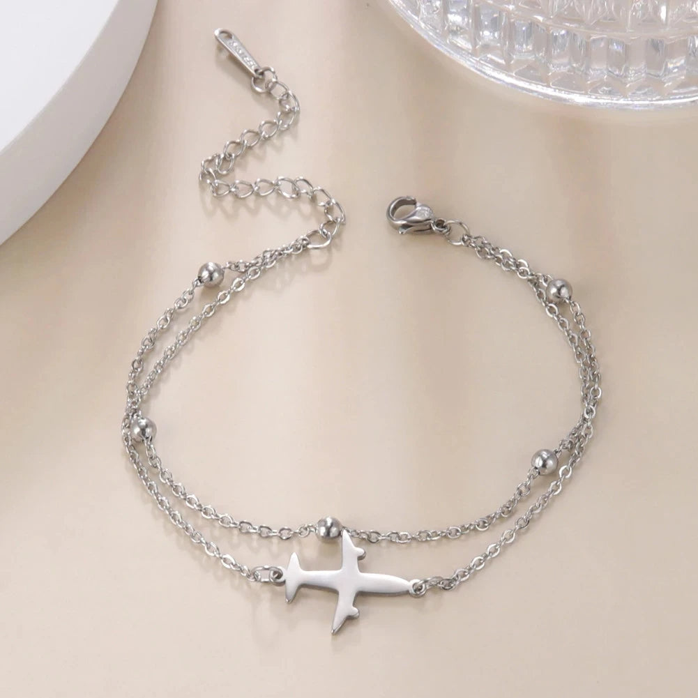 Bracelet Avion Couleur Argent