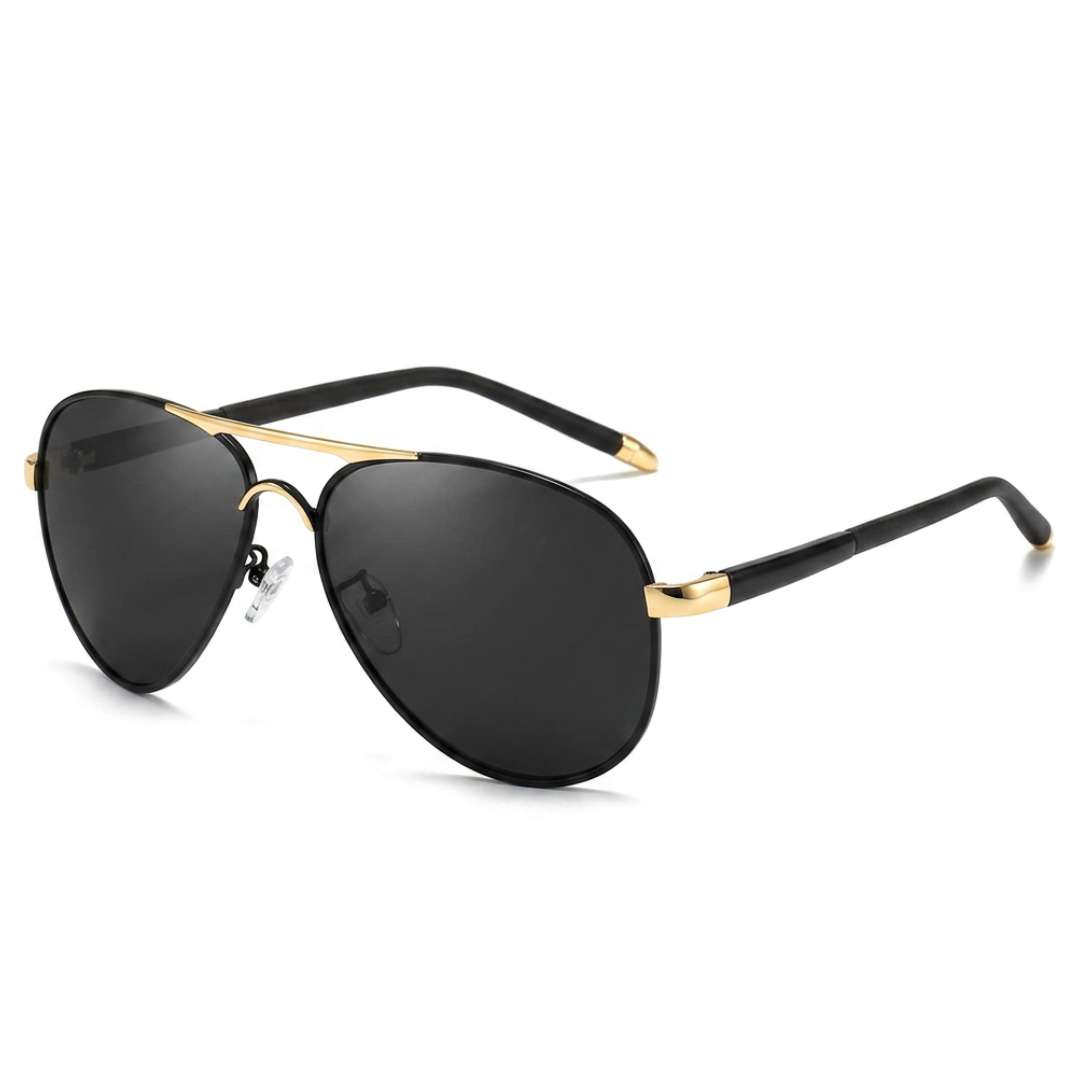 lunettes pilote blackbird noir et or