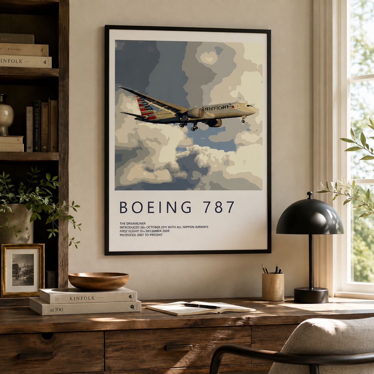poster Boeing 787 Dreamliner vintage