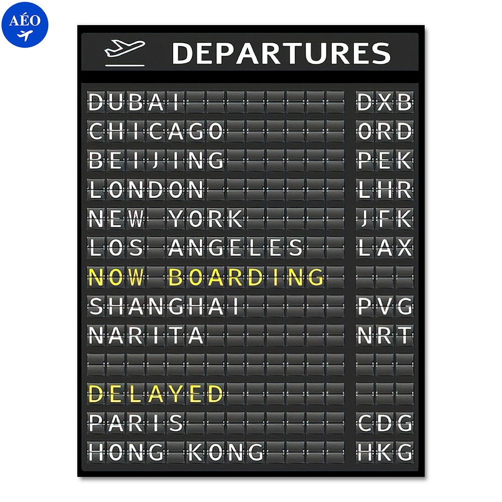 Aéo - Affiche Tableau Affichage Aéroport