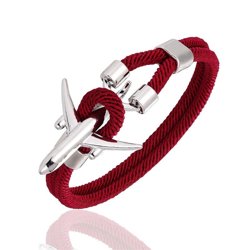 bracelet cordon avion rouge