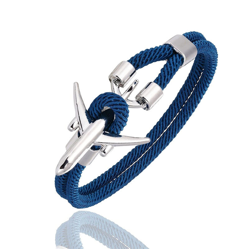 bracelet cordon avion bleu