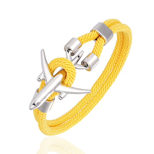 Bracelet Avion Cordon Jaune