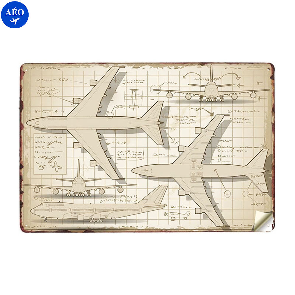 Aéo - Plaque Croquis Avions