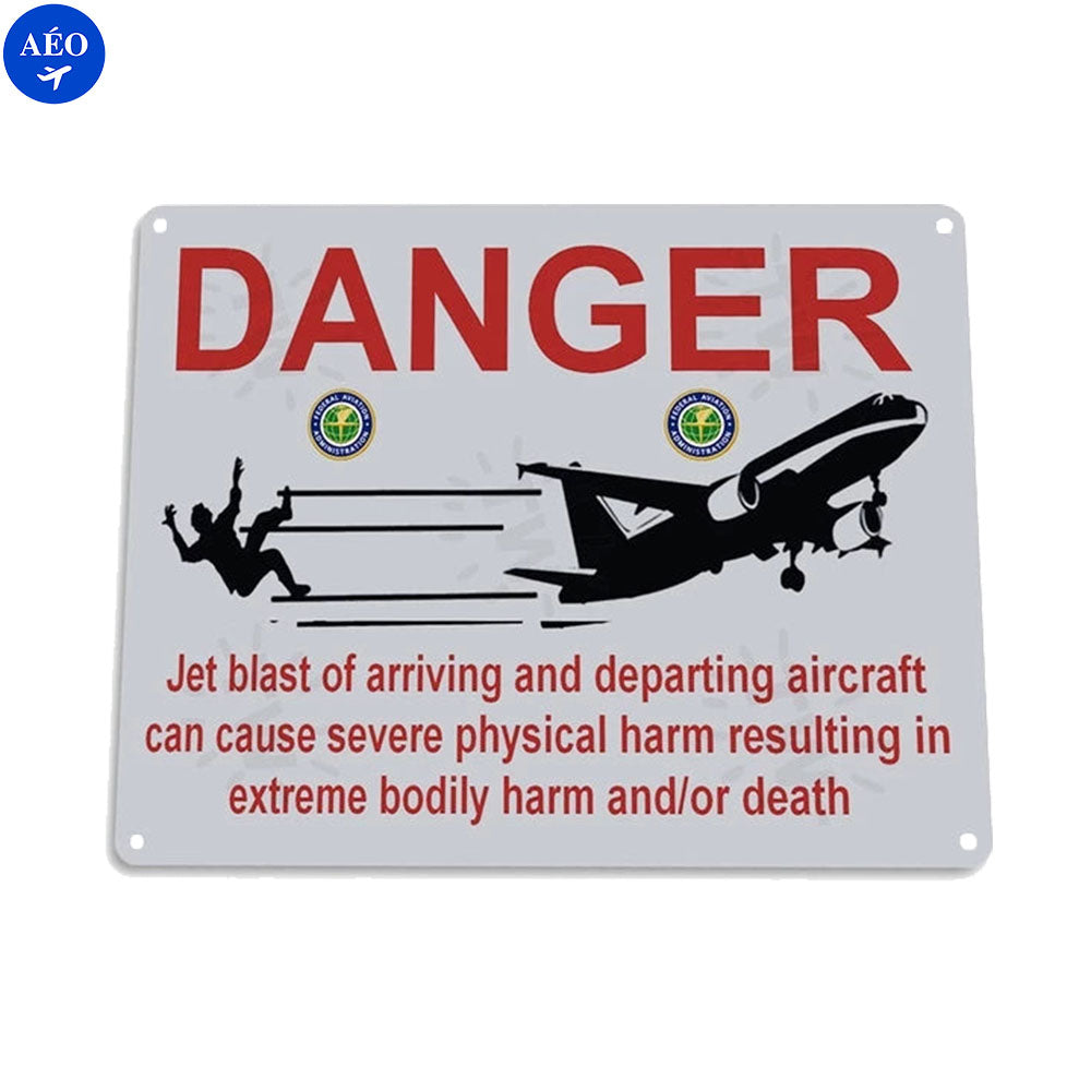 Aéo - Plaque Métallique Danger Jet Blast