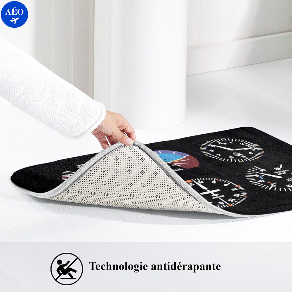Tapis cockpit avion avec altimètre et horizon artificiel