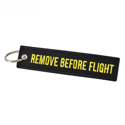 Aéo - Porte Clés Flamme Remove Before Flight Noir Jaune