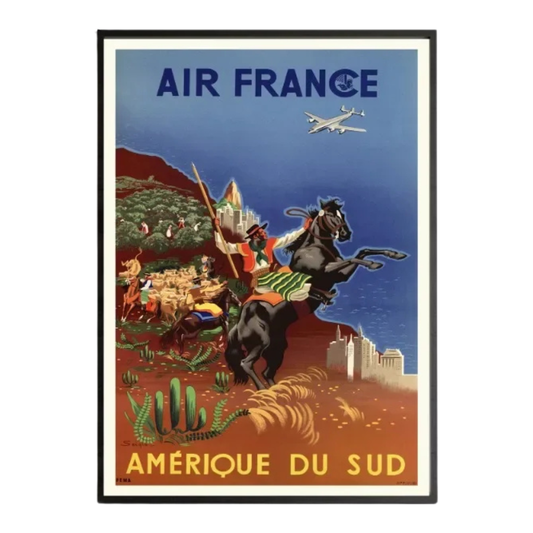 Affiche Air France Amérique du Sud Vintage
