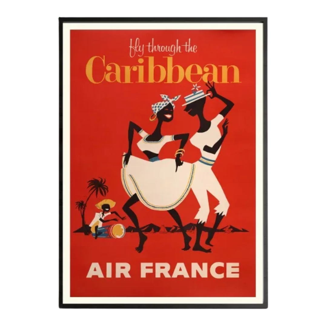 Affiche Air France Caribbean Vintage