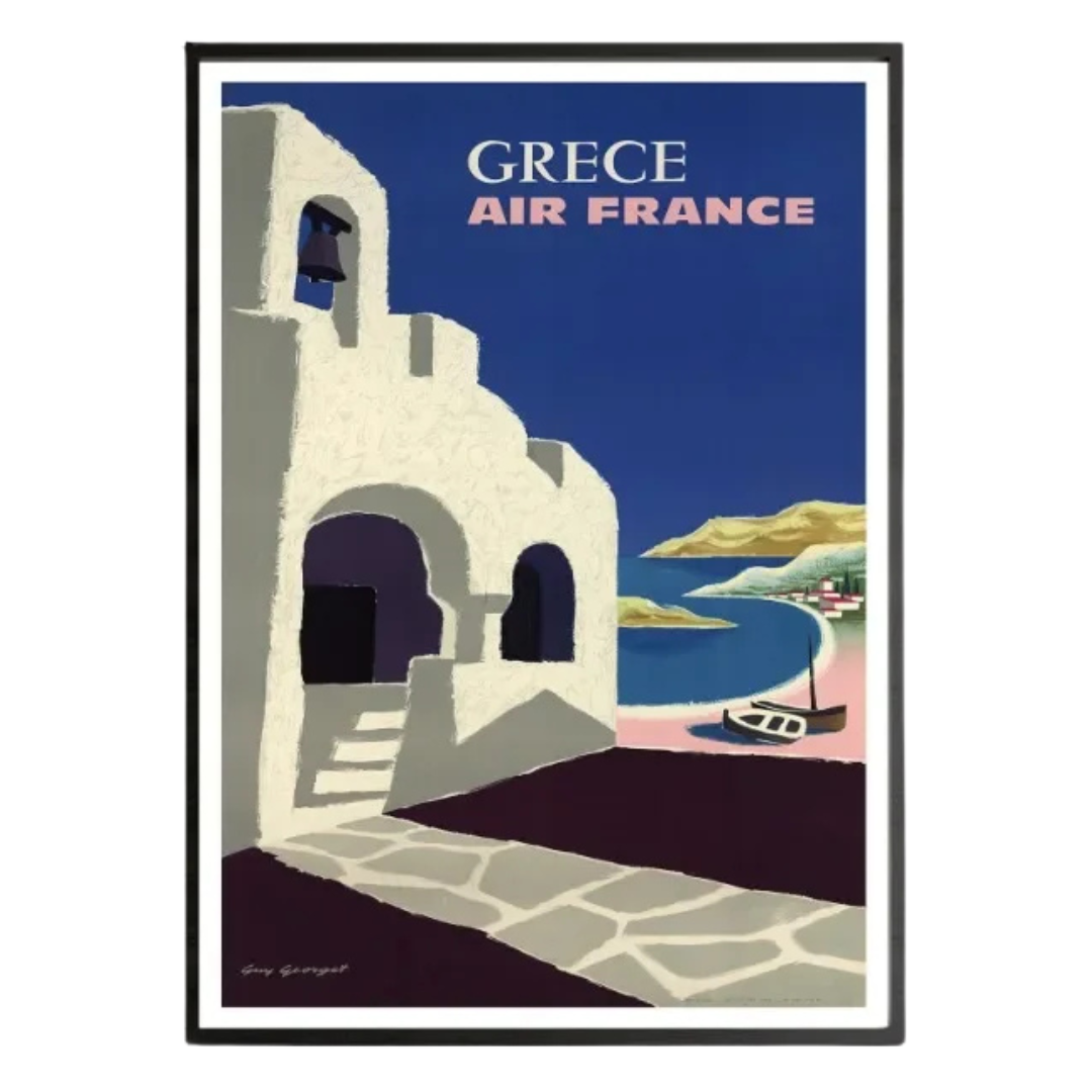 Affiche Air France Grèce Vintage