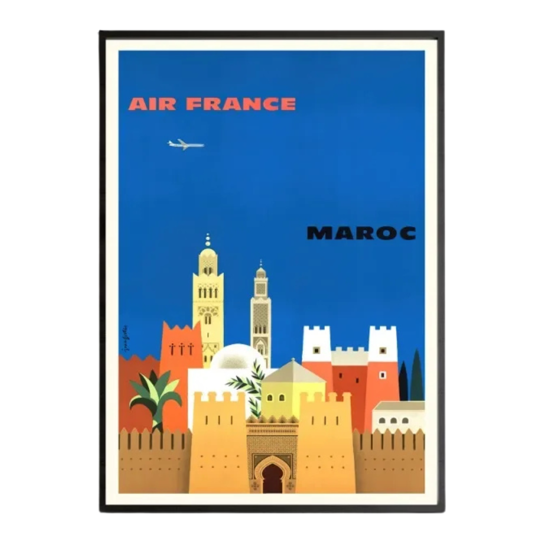 Affiche Air France Maroc Vintage
