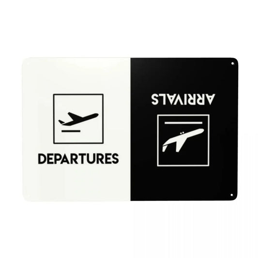 Affiche metallique Arrivals Departures