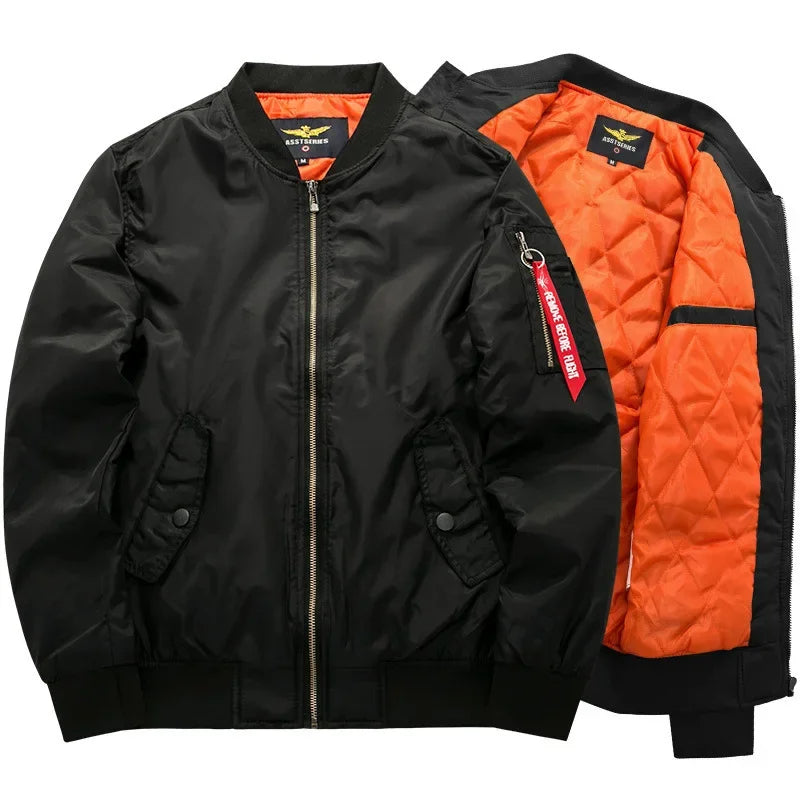 Blouson aviateur militaire noir vue de face