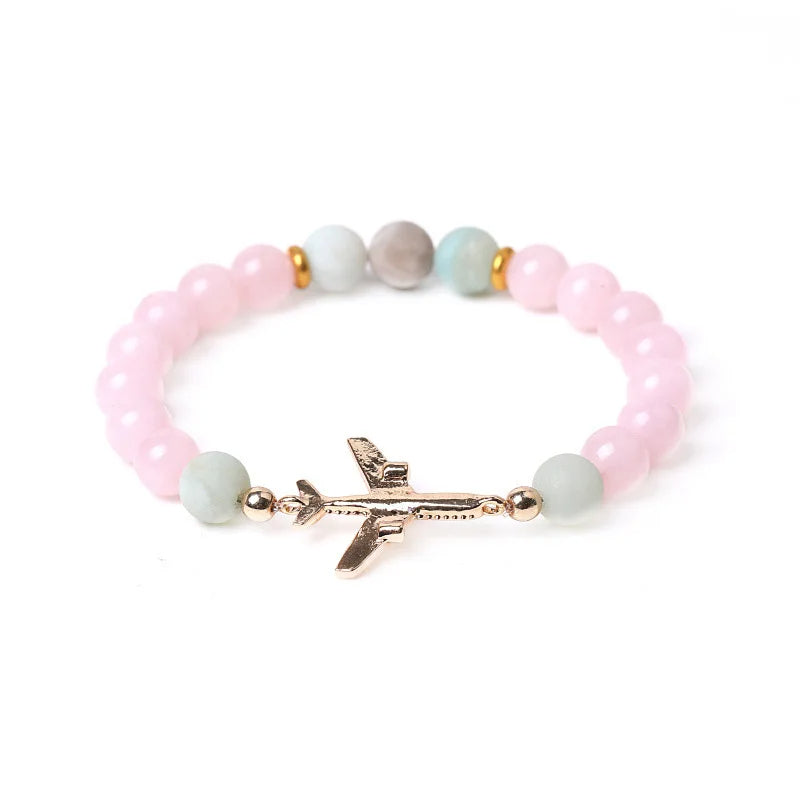 Bracelet Avion Pierre De Lave Rose