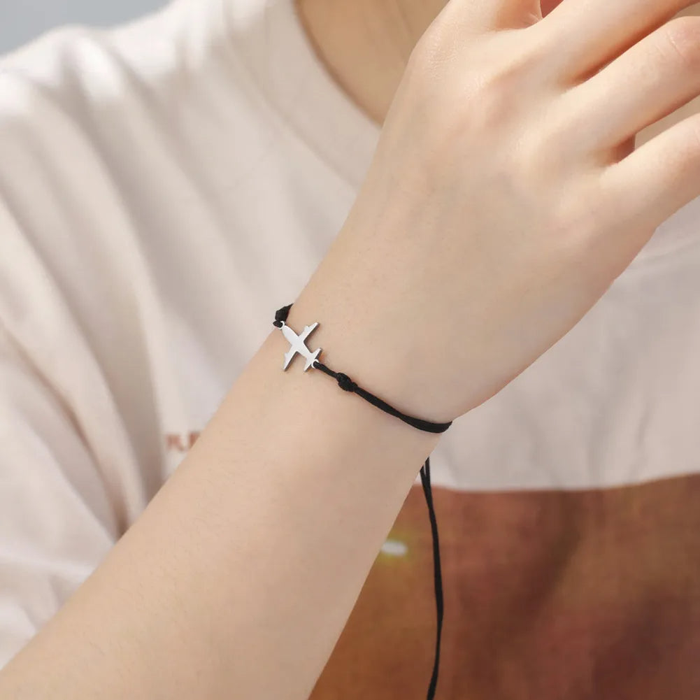 Bracelet Avion Cordon Noir