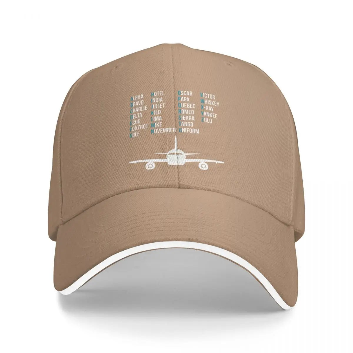 Casquette Aviation Alphabet Phonétique kaki