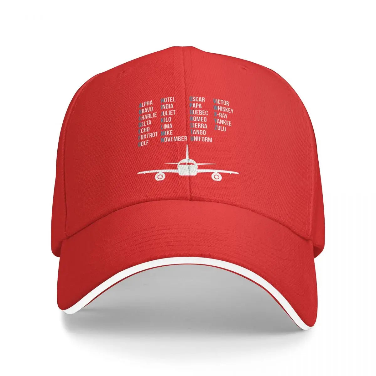 Casquette Aviation Alphabet Phonétique rouge