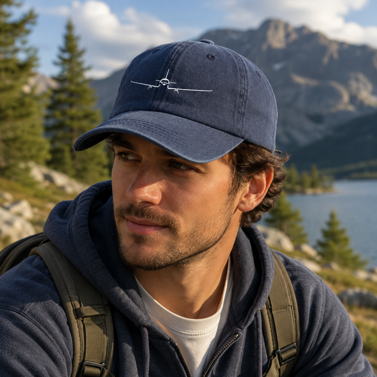 Casquette aviation minimaliste pour passionnés d'aéronautique