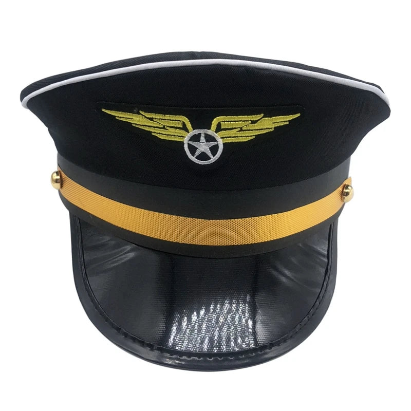 Casquette pilote professionnelle avec visière brillante