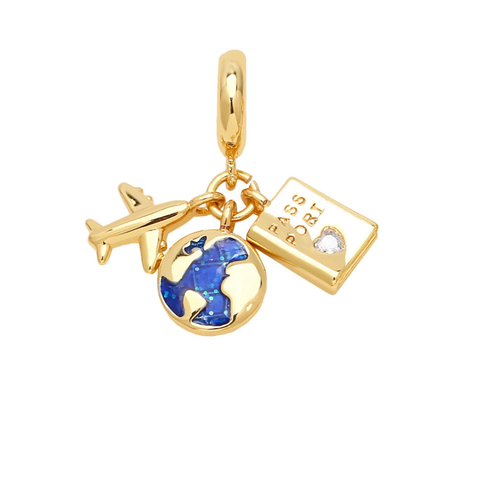 Collier avion or brillant