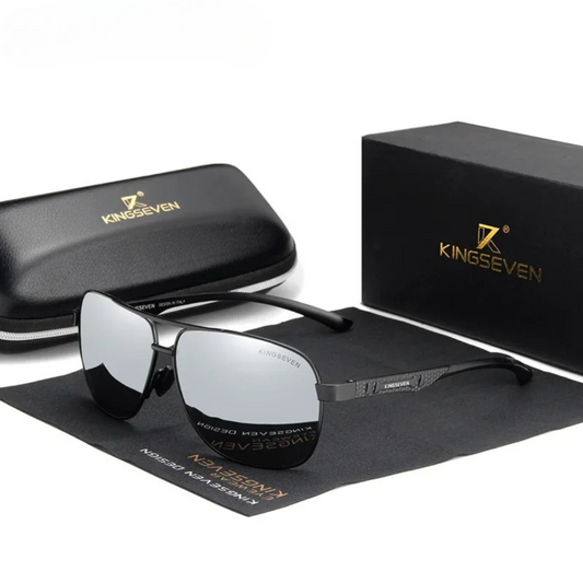 lunette aviateur noire et argentee