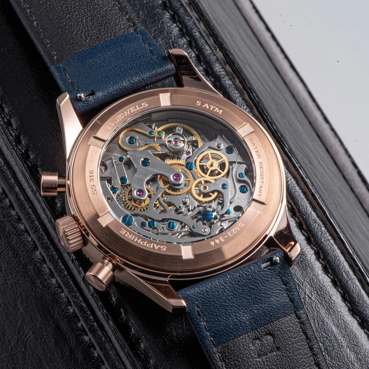 Détail du cadran de la Montre Pilote Chronographe Héritage
