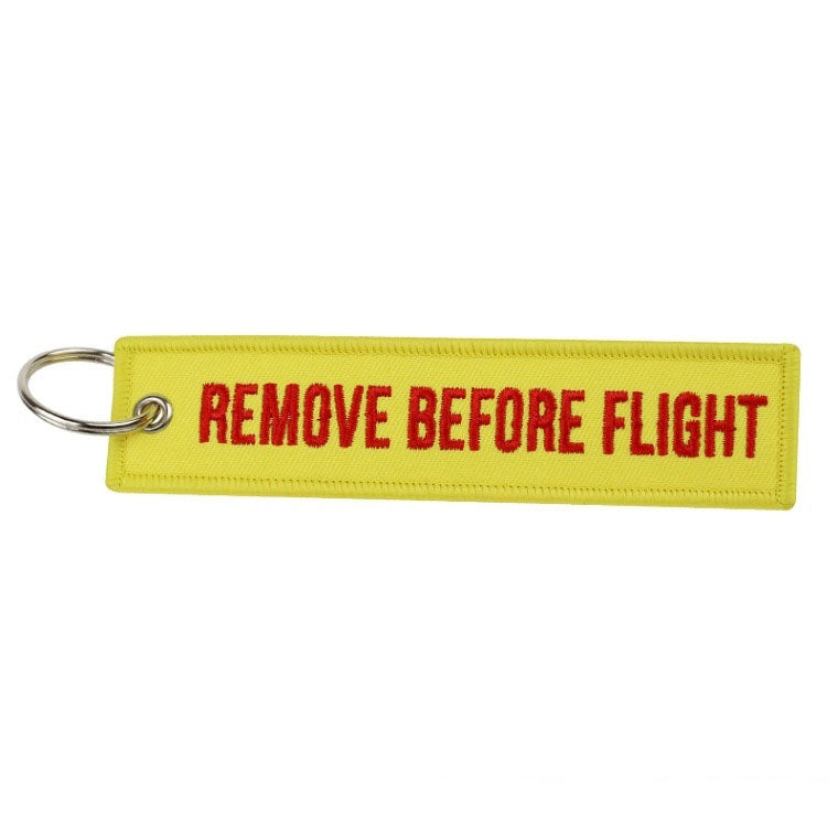 Aéo - Porte Clés Flamme Remove Before Flight Jaune Rouge