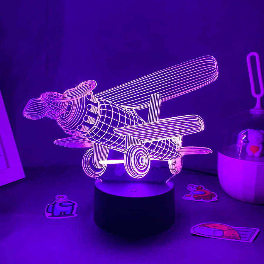 Lampe Avion 3D Rêve de Pilote pour décoration
