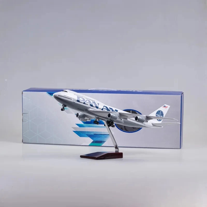 Maquette Métal Boeing 747 Pan Am Avec Led 1/150