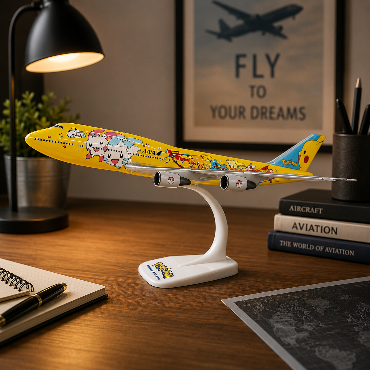 Maquette avion Boeing 747-400 ANA Pokémon de collection