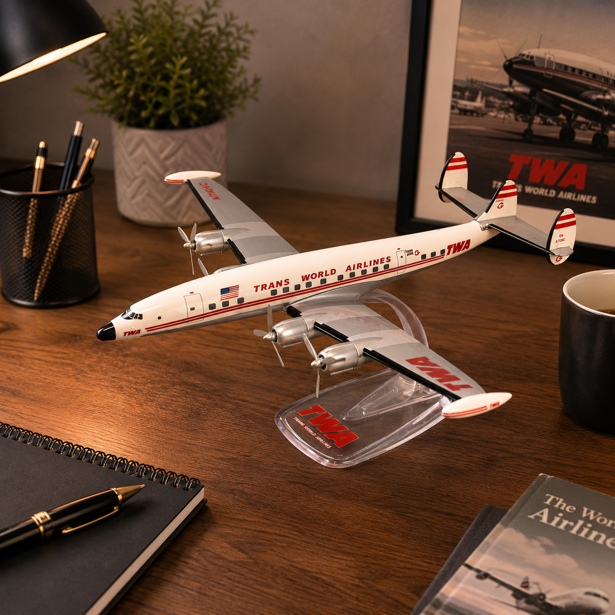 Maquette avion Lockheed Super Constellation TWA de collection