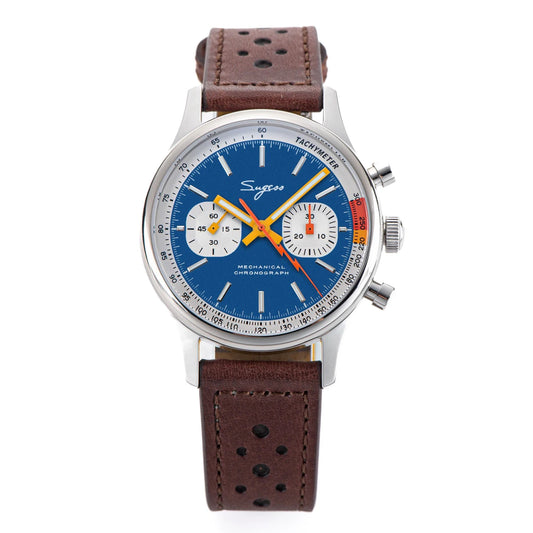 Montre aviateur bleu et marron
