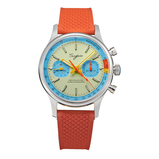 Montre aviateur bracelet orange
