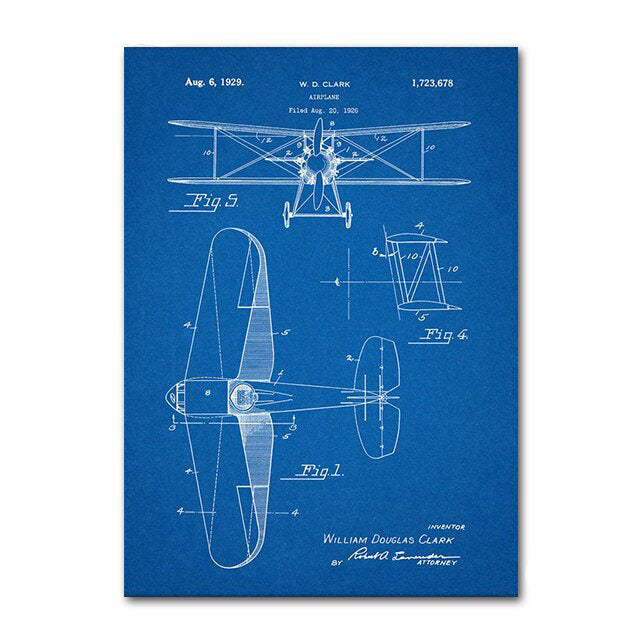 Aéo - Affiche Avion Brevet Biplan