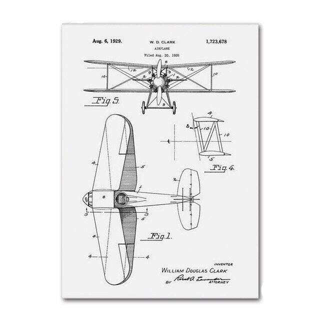 Aéo - Affiche Avion Brevet Biplan