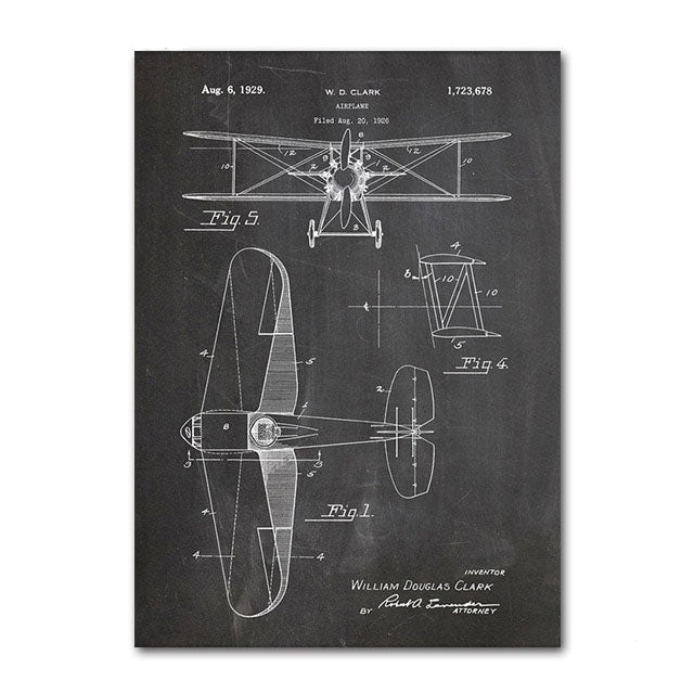 Aéo - Affiche Avion Brevet Biplan