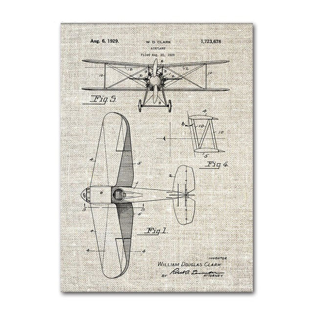 Aéo - Affiche Avion Brevet Biplan